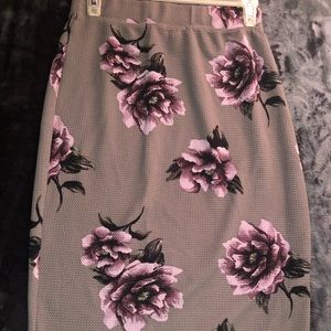 Grey and floral skirt